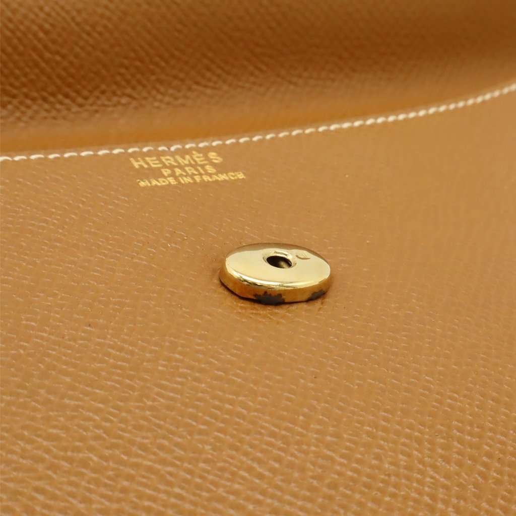Hermès Courchevel Pochette Rio Brown Leather Very good condition - Box View
