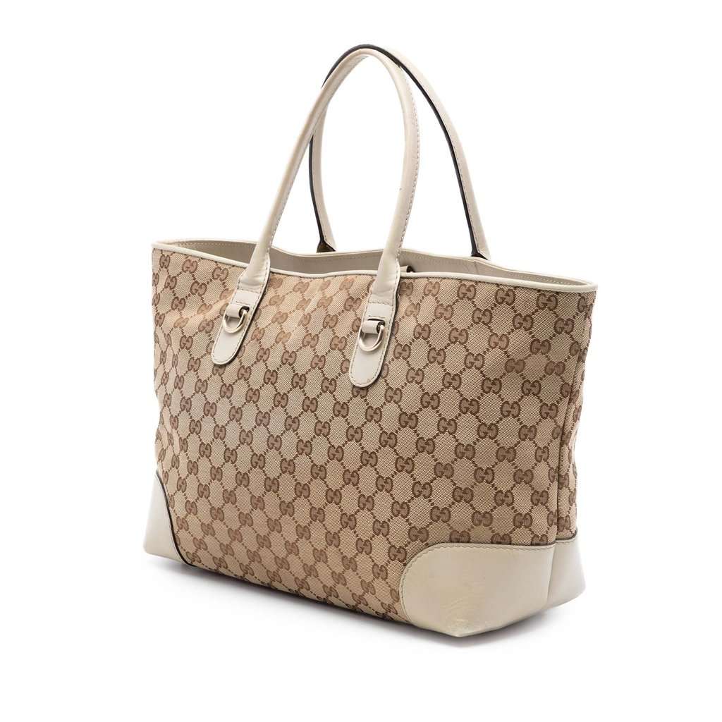 Gucci GG Canvas Heart Bit Tote Beige Very good condition - Back View