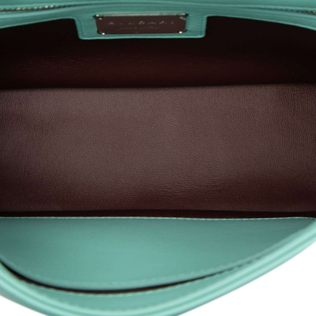 Bvlgari Small Leather Serpenti Cabochon Crossbody Blue Leather Very good condition - Model View