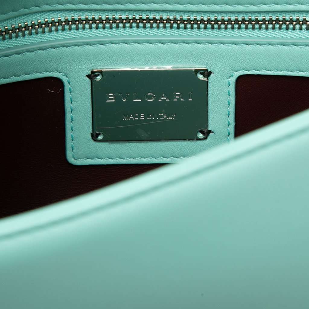 Bvlgari Small Leather Serpenti Cabochon Crossbody Blue Leather Very good condition - Box View