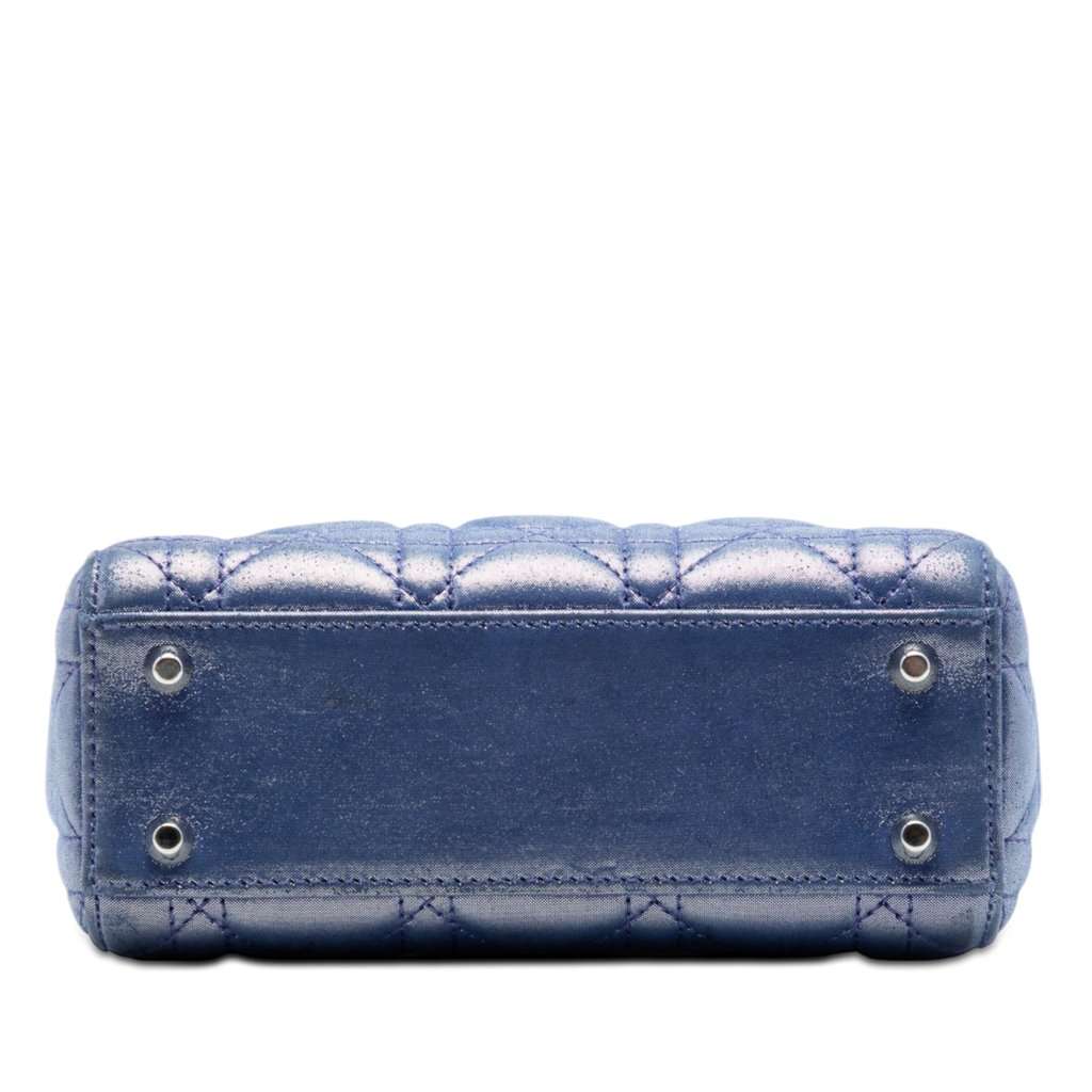 Dior Mini Iridescent Lambskin Cannage Lady Dior Blue Leather Very good - Inside View