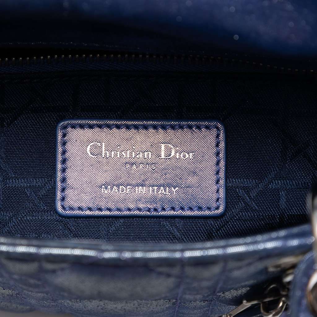 Dior Mini Iridescent Lambskin Cannage Lady Dior Blue Leather Very good - Box View
