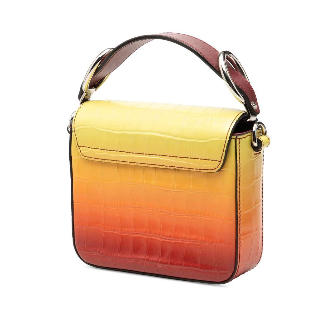 Chloé Mini Ombre Croc Embossed Leather C Satchel Yellow Leather Very good condition - Back View