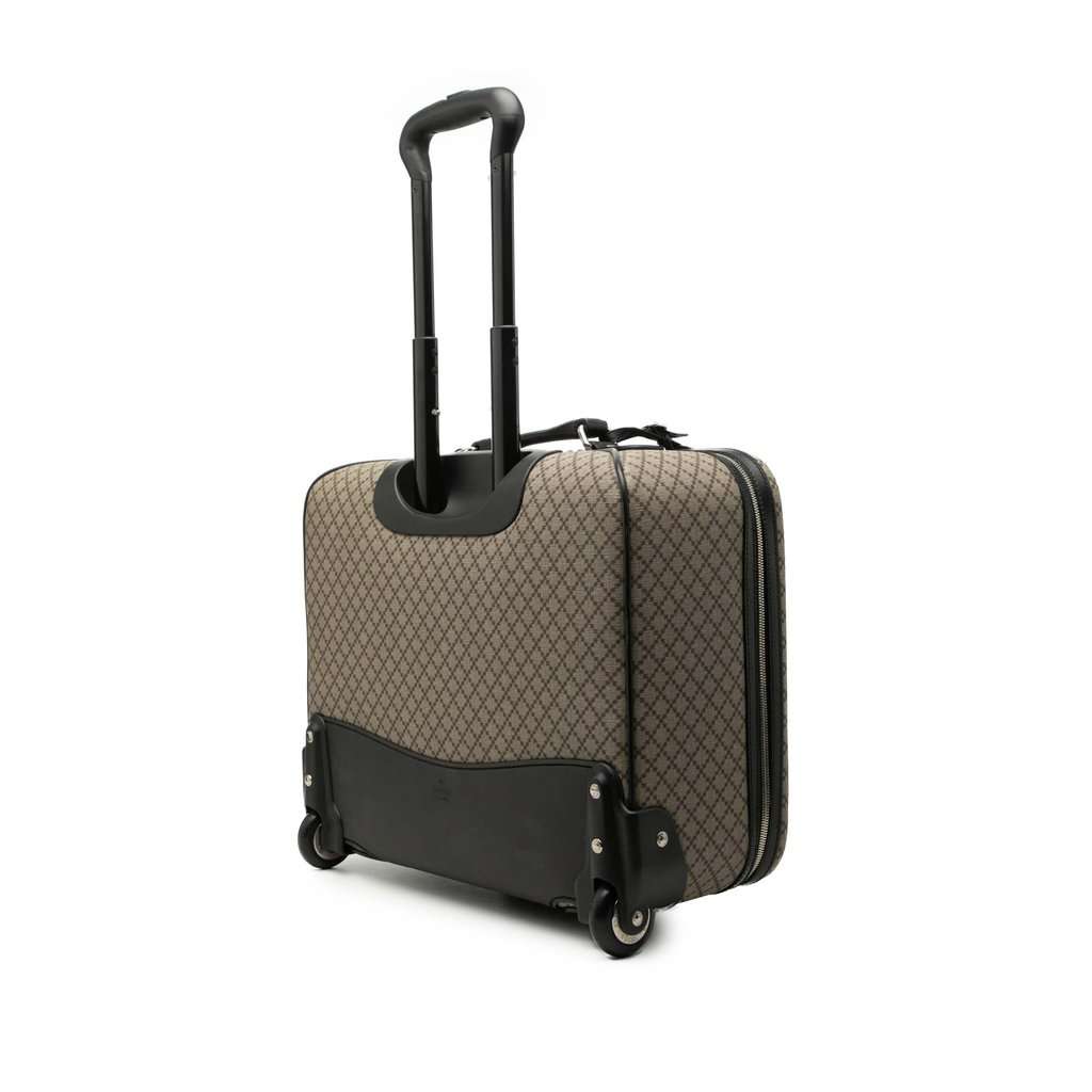 Gucci Diamante Coated Canvas Carry On Trolley Beige Very good condition - Back View
