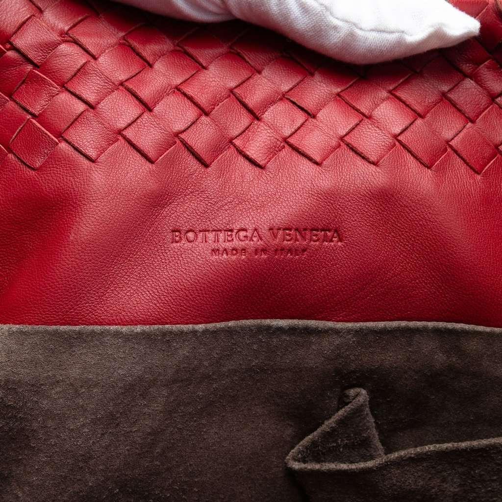 Bottega Veneta Nappa Intrecciato Tote Red Leather Very good condition - Box View