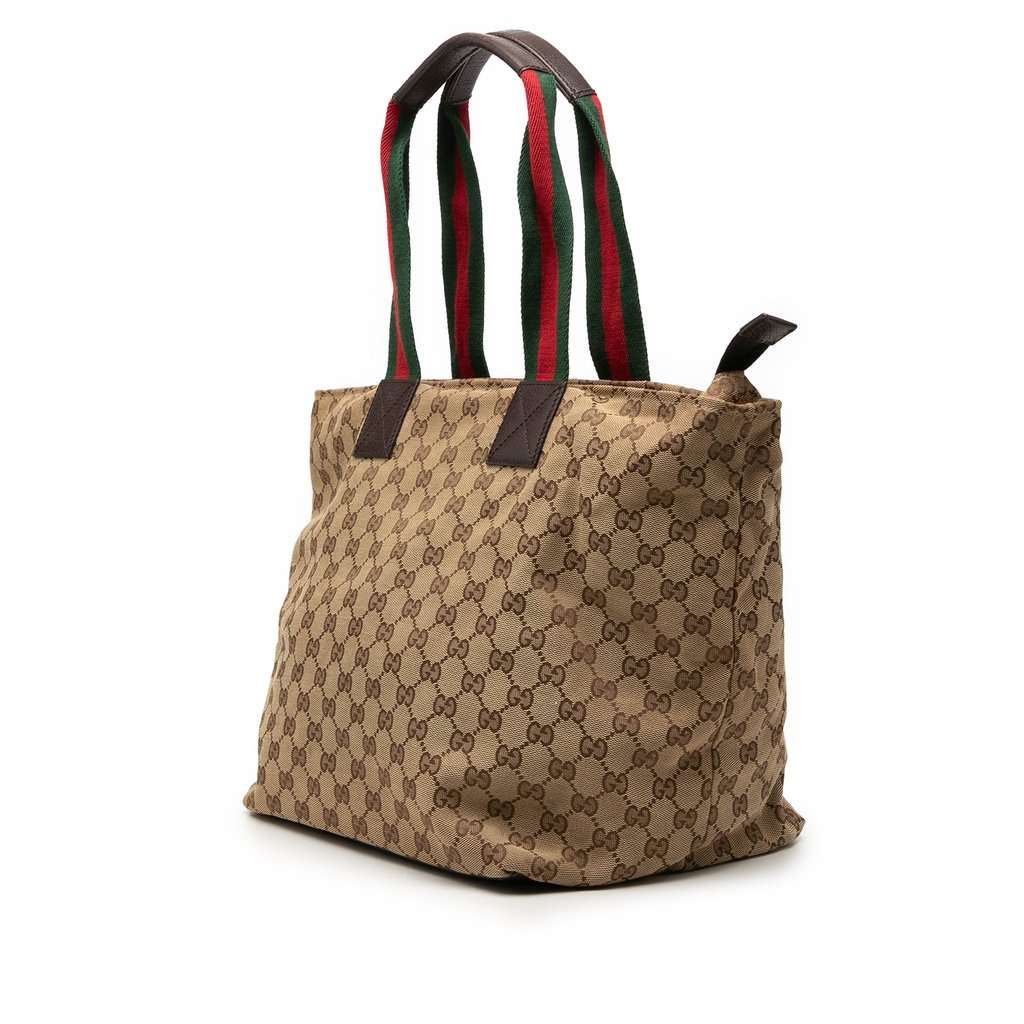 Gucci GG Canvas Web Tote Beige Very good - Back View