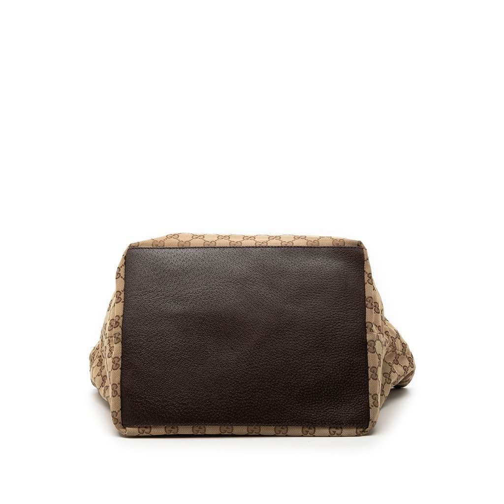 Gucci GG Canvas Web Tote Beige Very good - Inside View