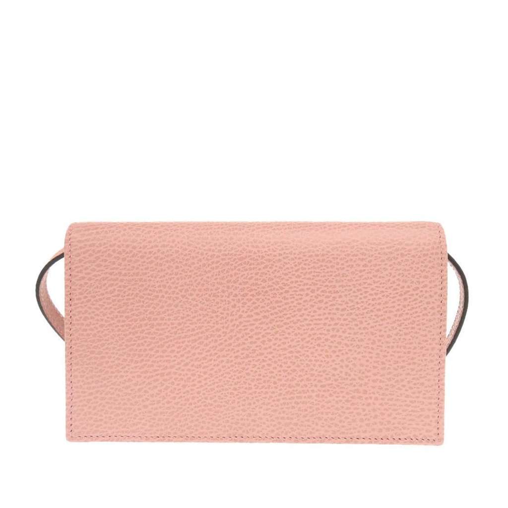 Gucci Dollar Calfskin Swing Wallet On Strap Pink Leather Very good - Back View