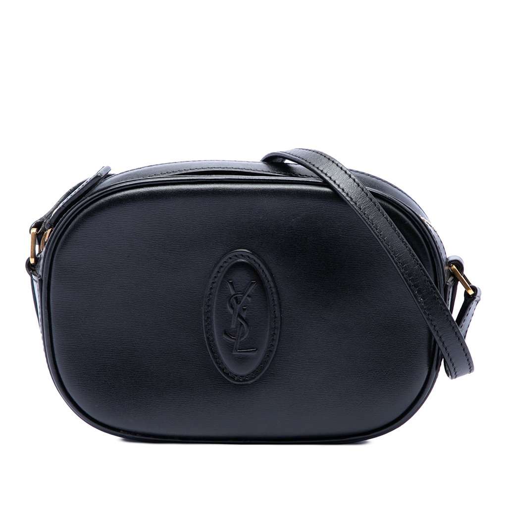 Saint Laurent Calfskin Monogram Le 61 Camera Bag Black Leather Very good condition - Front View
