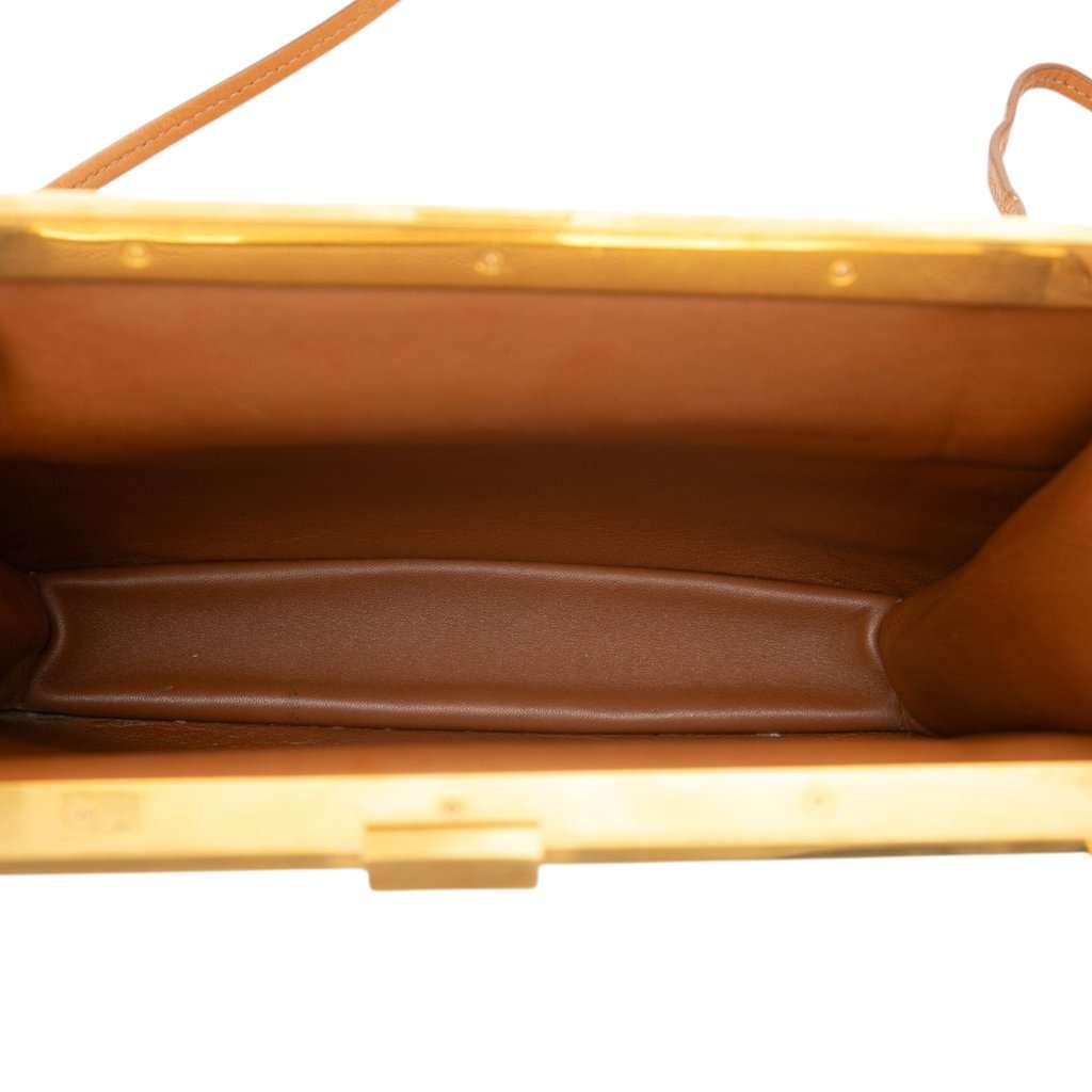 Celine Mini Leather Clasp Crossbody Brown Leather Very good condition - Model View