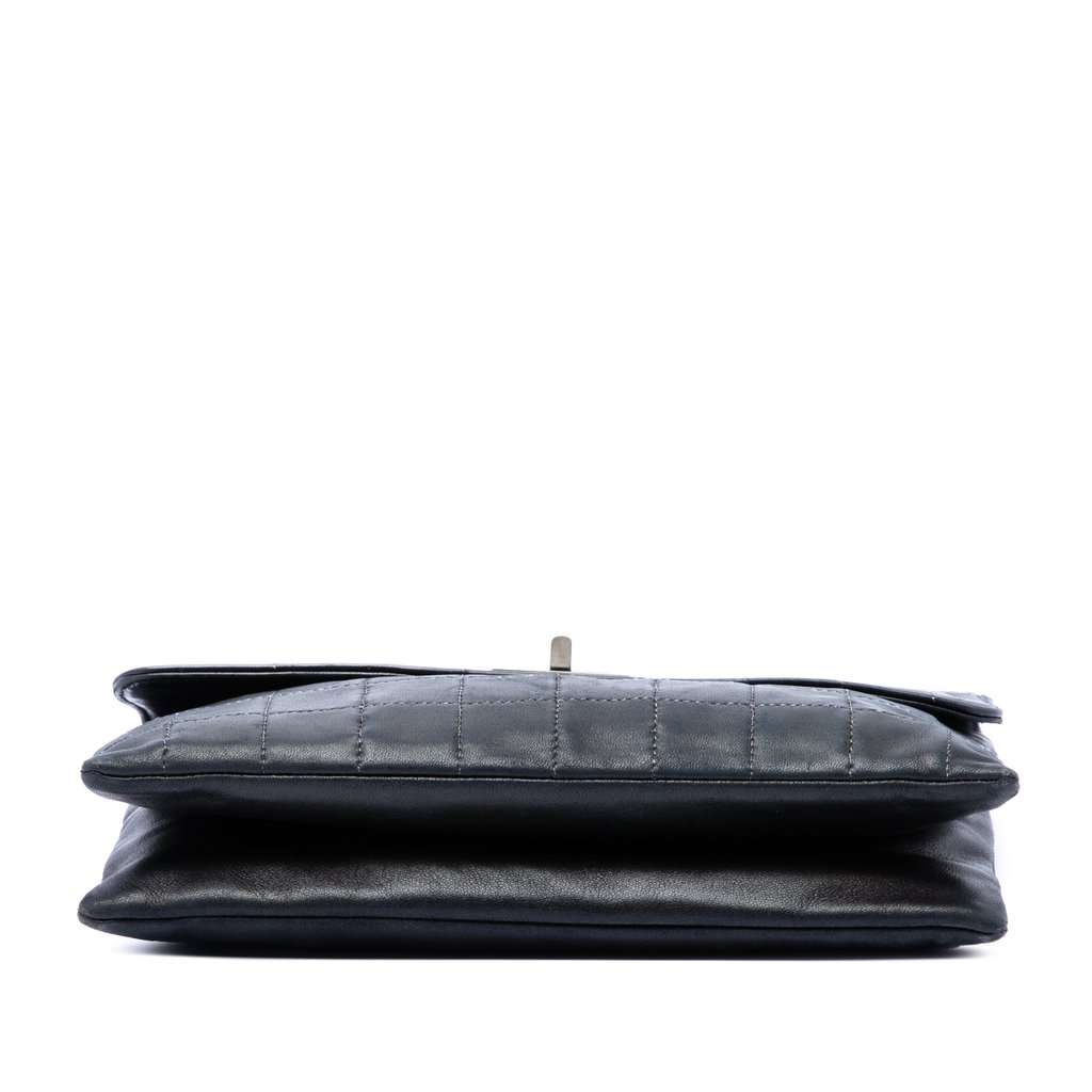 Chanel Chocolate Bar Lambskin Reissue 2.55 Chain Handbag Black Leather Very good - Inside View