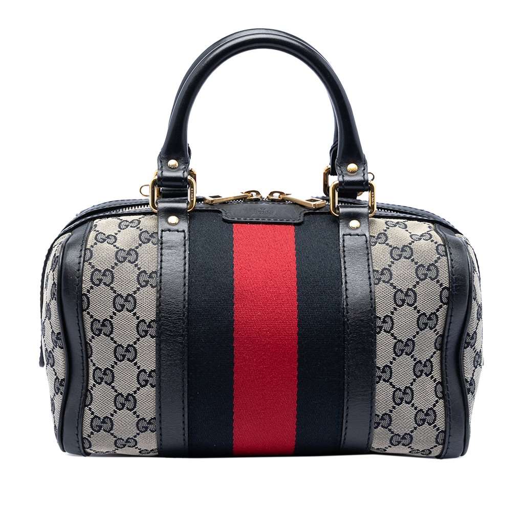 Gucci Small GG Canvas Web Joy Boston Bag Beige Very good condition - Front View