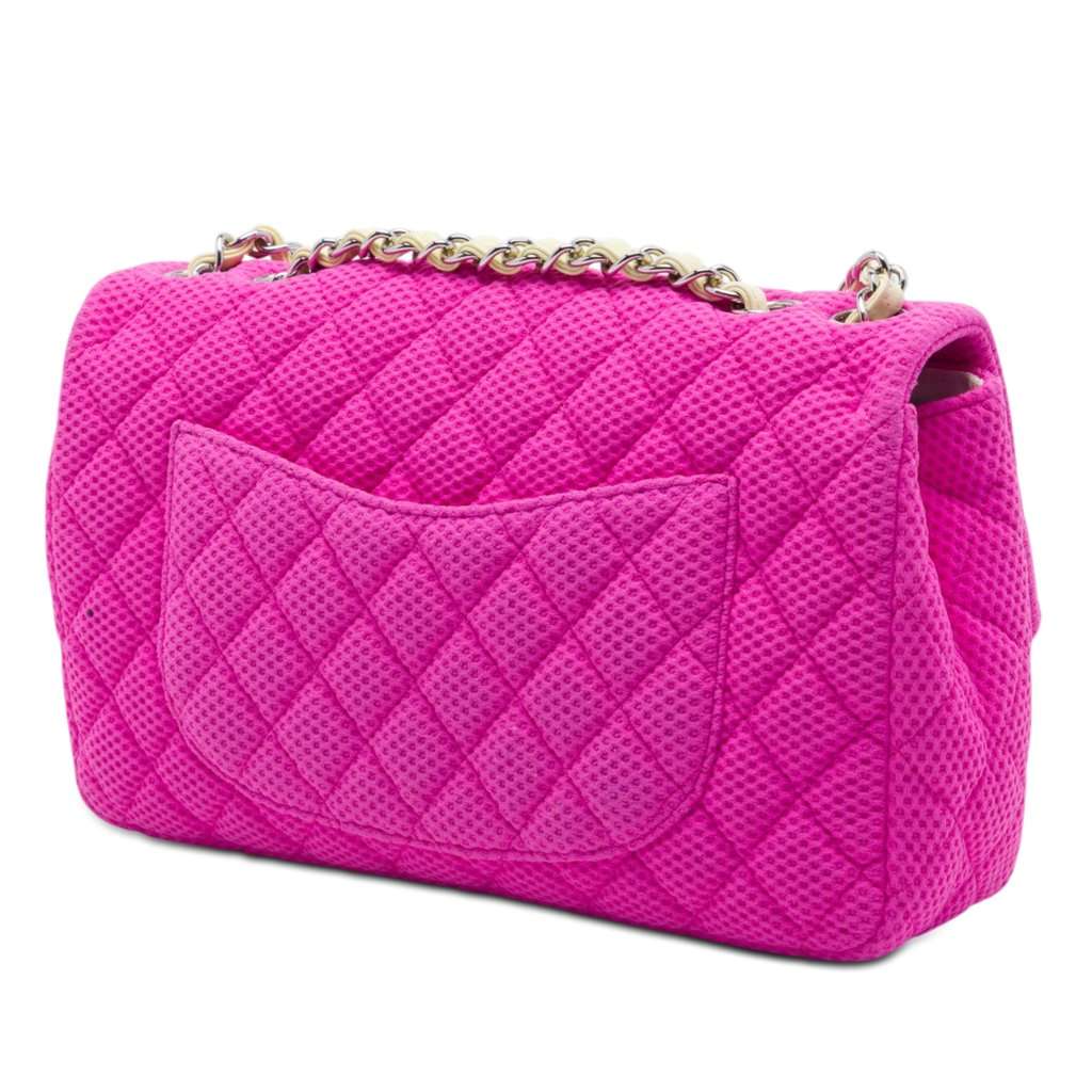 Chanel Medium Classic Mesh Single Flap Pink Very good - Back View