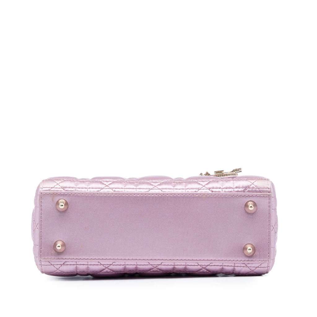 Dior Small Satin Cannage Swarovski Lady Dior Pink Very good condition - Inside View