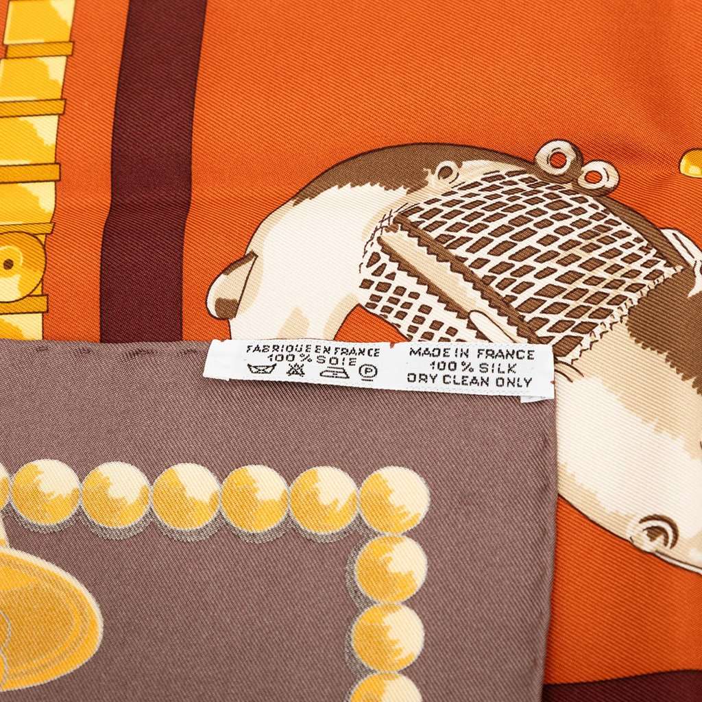 Hermès Cuillers d Afrique Silk Scarf 90 Orange Very good condition - Box View