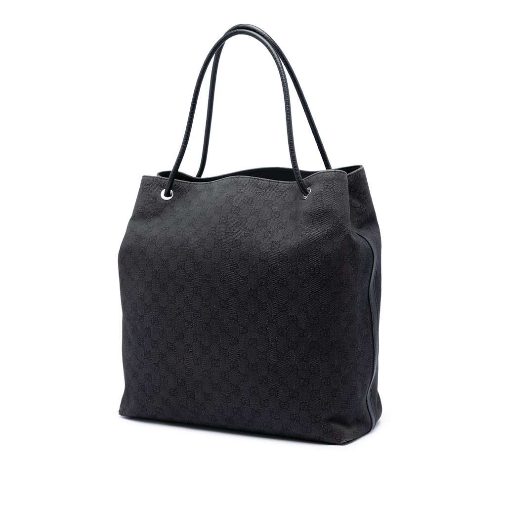 Gucci Large GG Denim Gifford Tote Black Very good condition - Back View