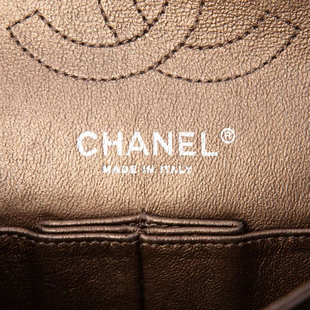 Chanel Metallic Aged Calfskin Reissue 2.55 Double Flap 224 Brown Leather Very good condition - Box View