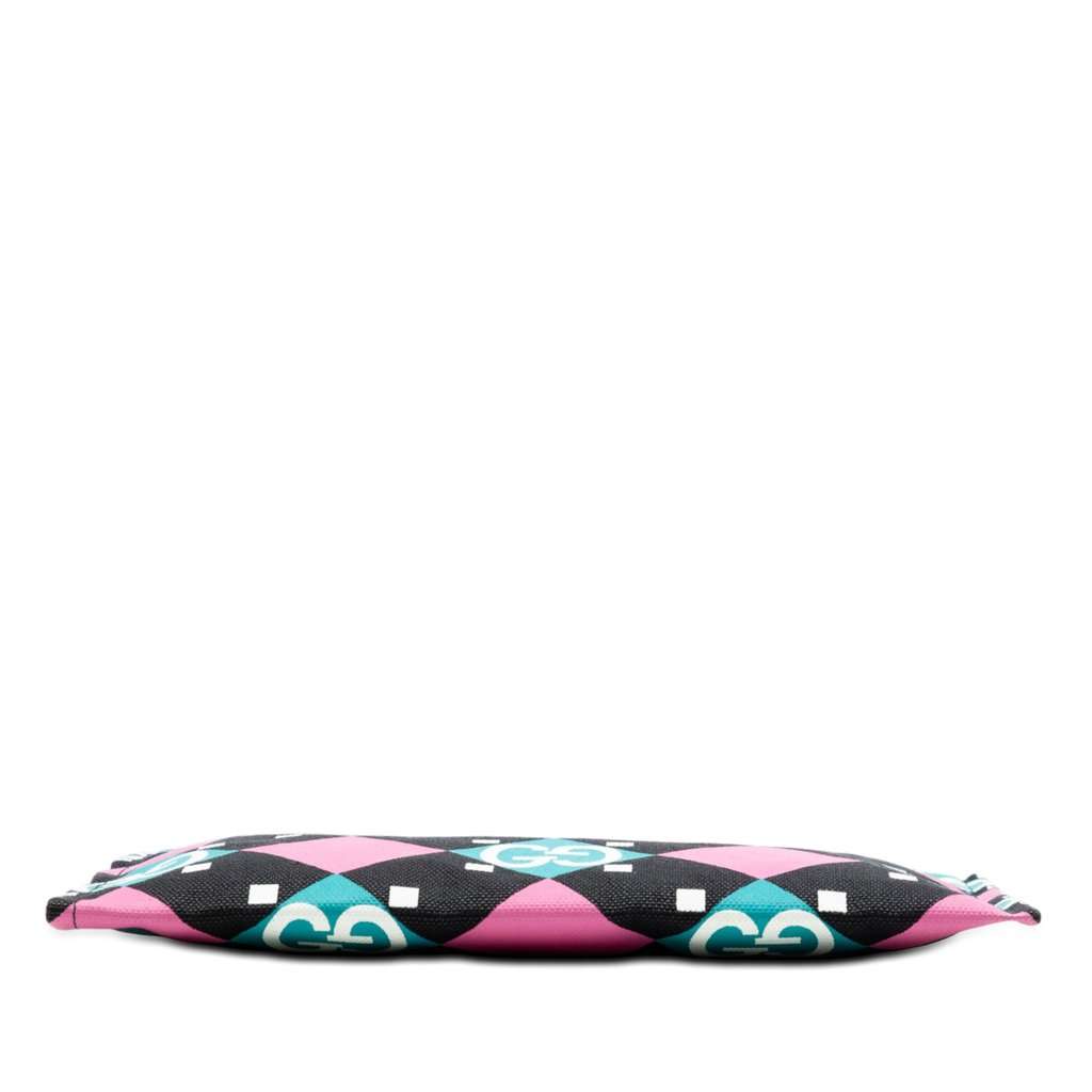 Gucci Jumbo GG Canvas Geometric Print Clutch Black Very good condition - Inside View