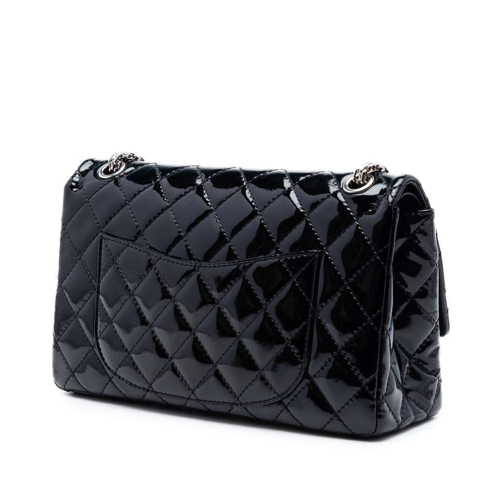 Chanel Quilted Patent Reissue 2.55 Double Flap 226 Black Leather Very good condition - Back View