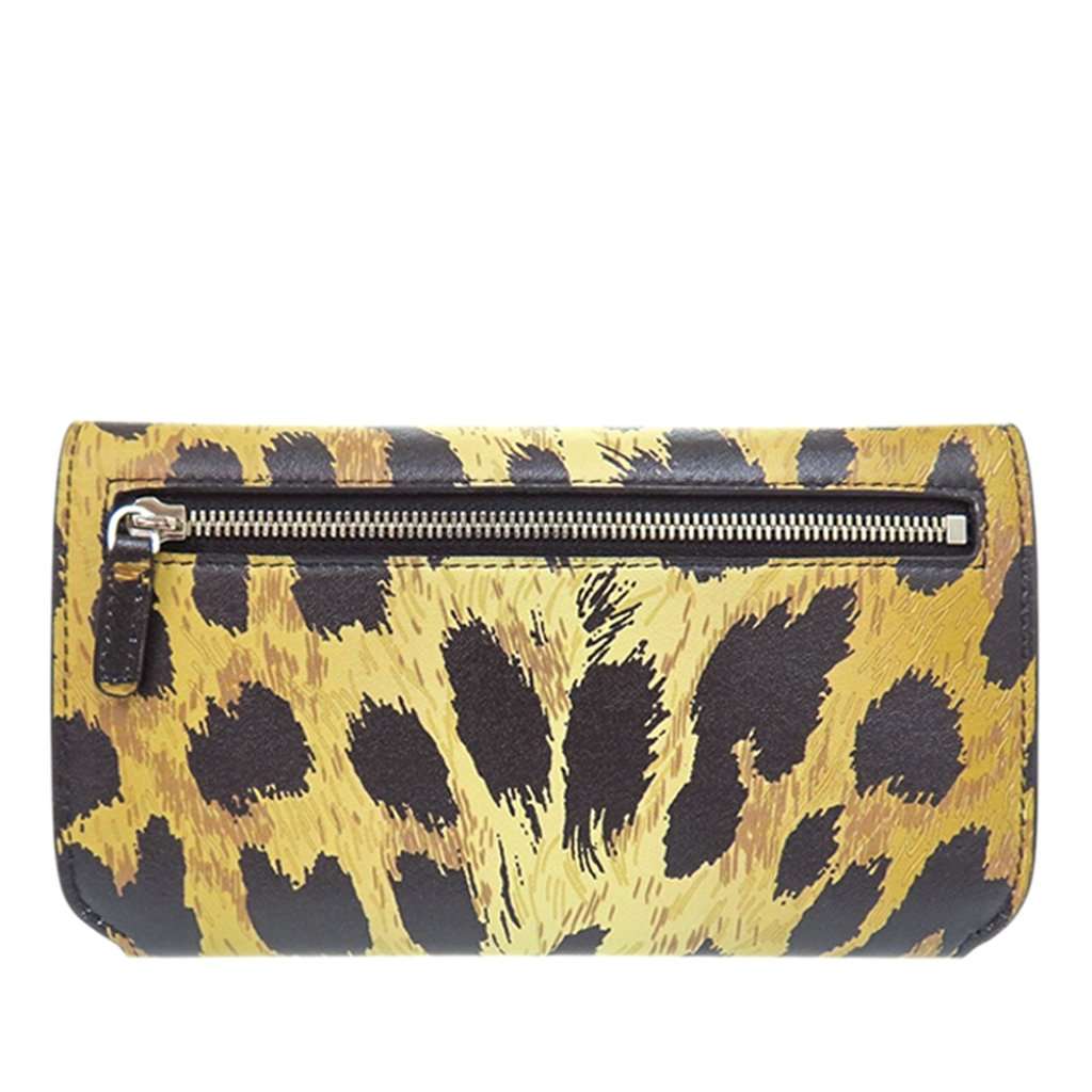 Balenciaga Leopard Printed Calfskin Continental Wallet on Chain Beige Leather Very good condition - Back View