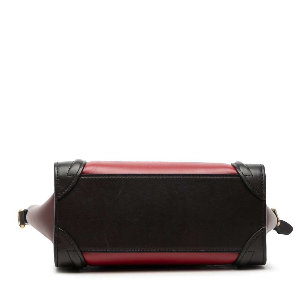 Celine Nano Tricolor Leather Luggage Tote Red Leather Very good - Inside View
