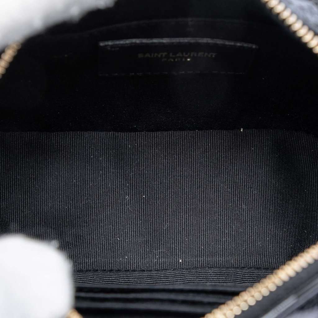 Saint Laurent Croc Embossed Patent Lou Belt Bag Black Leather Very good - Model View
