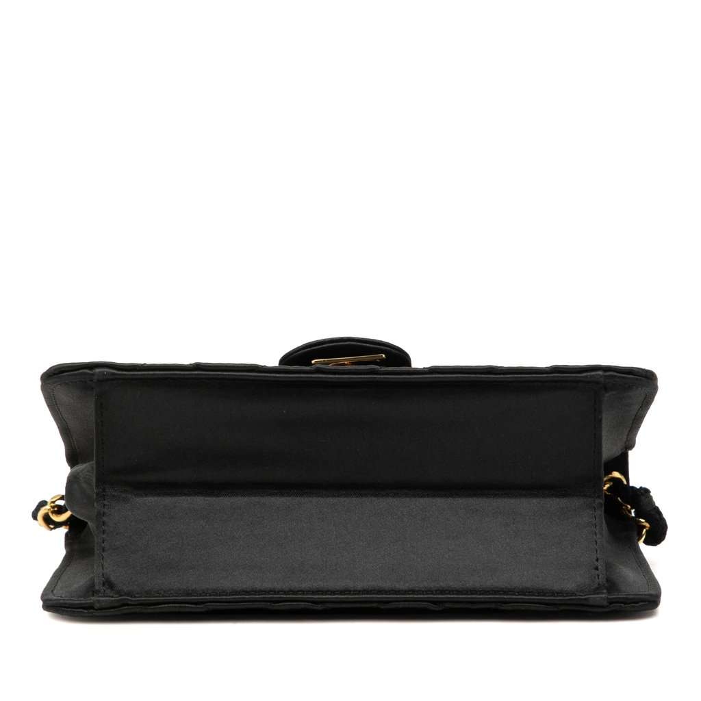 Chanel Mini Square Classic Satin Single Flap Black Very good condition - Inside View