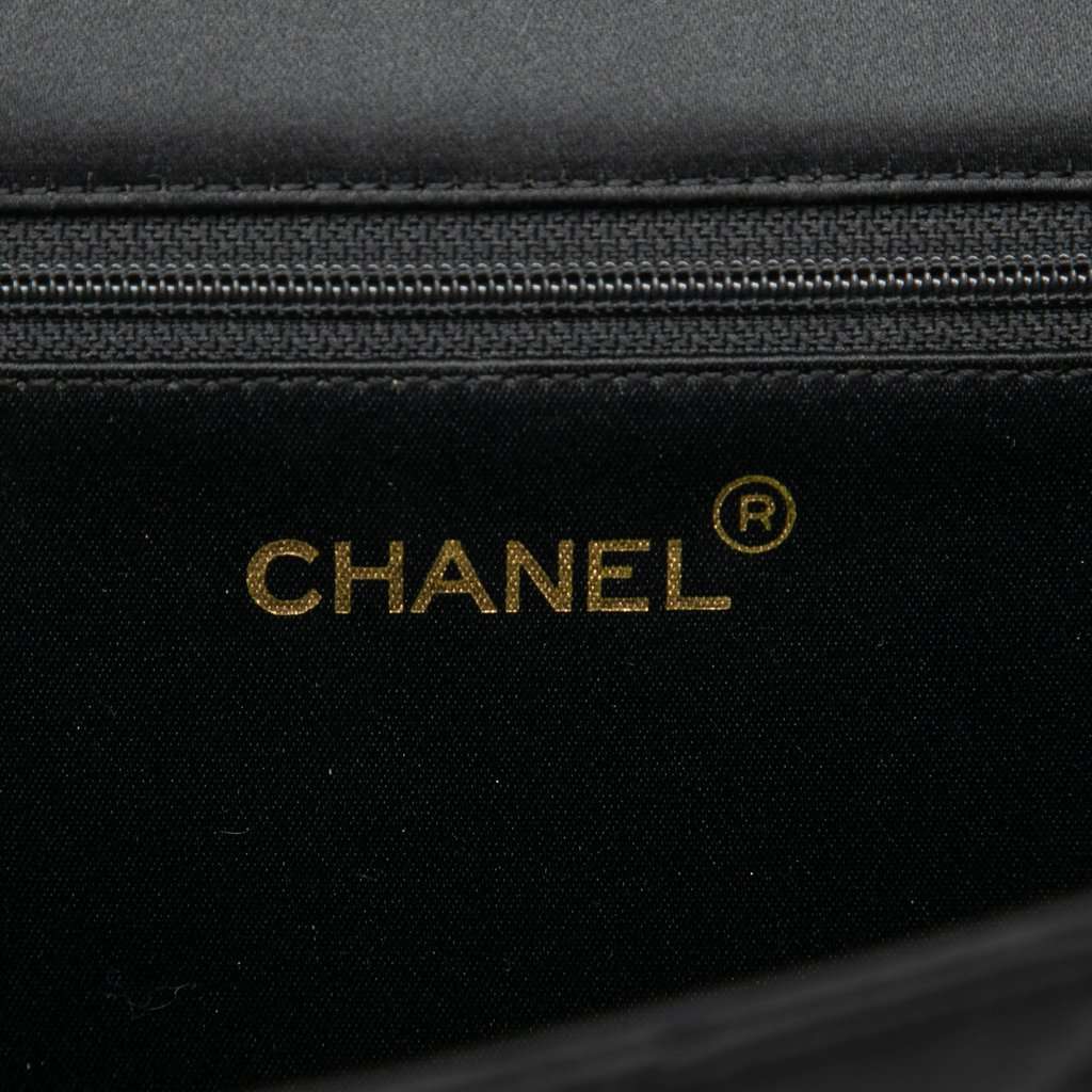 Chanel Mini Square Classic Satin Single Flap Black Very good condition - Box View