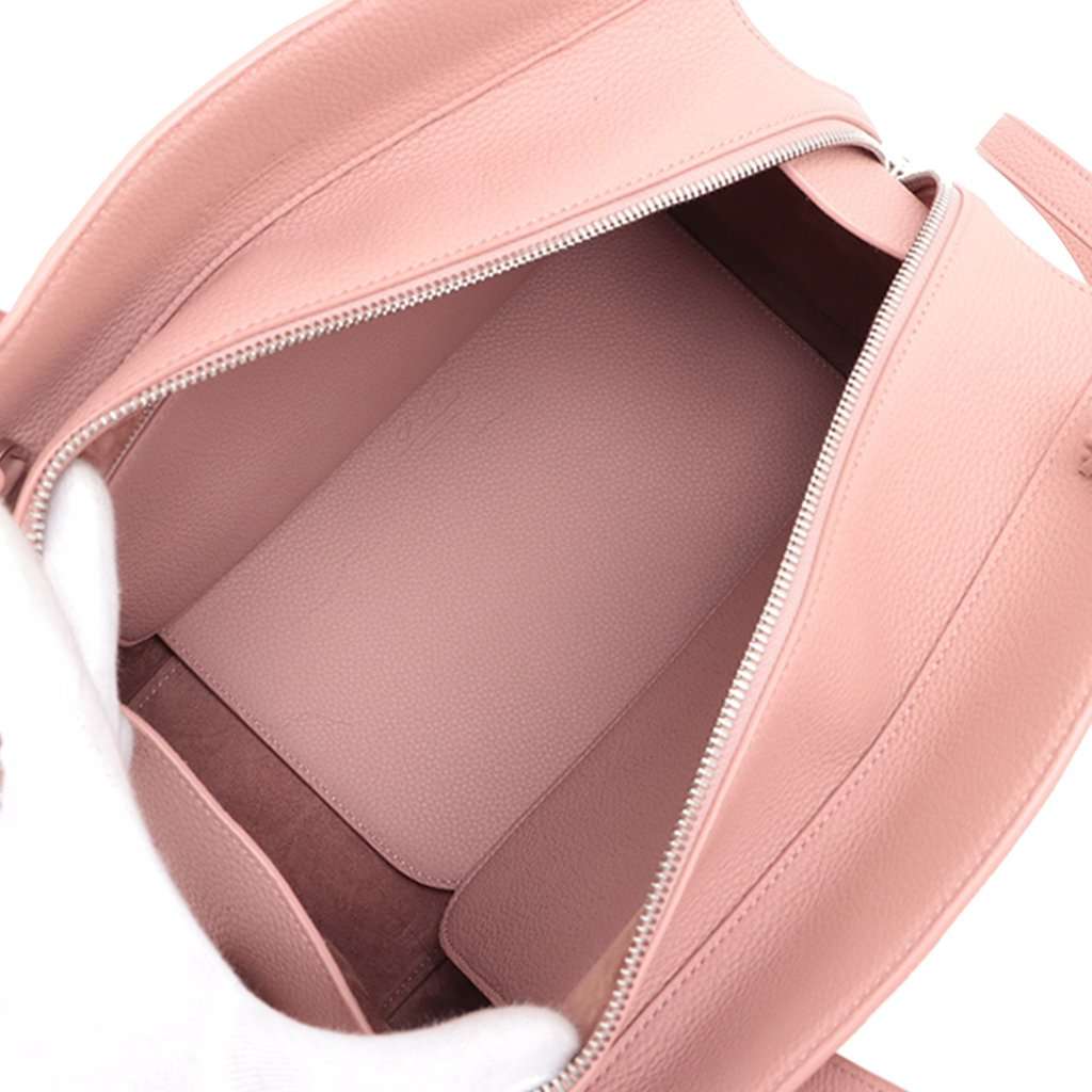 Loro Piana Canvas and Grained Calfskin Sesia Satchel Pink Very good condition - Box View