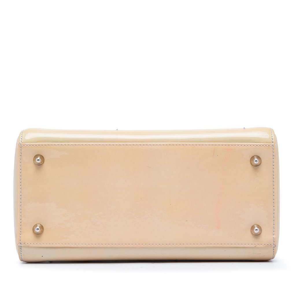 Dior Medium Ombre Patent Cannage Lady Dior Green Leather Very good condition - Inside View