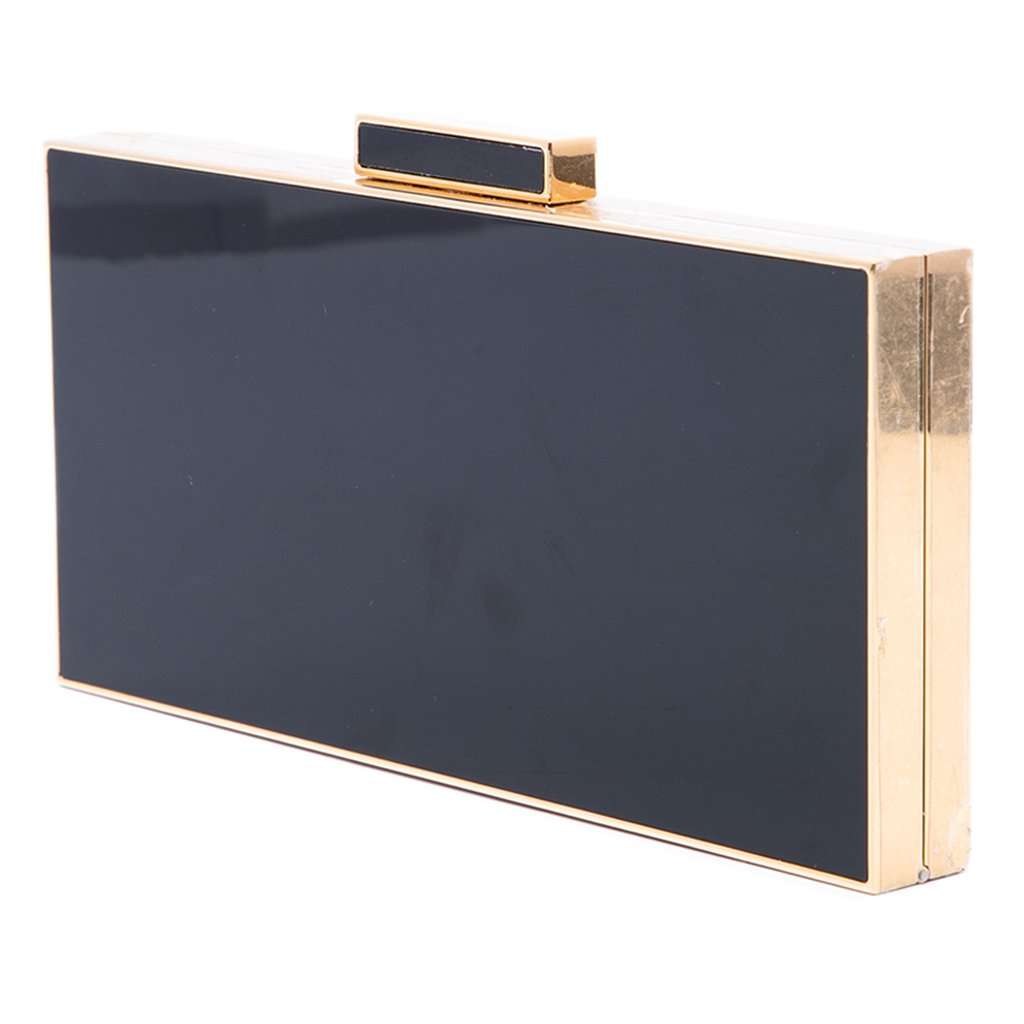 Saint Laurent Acrylic Box Minaudiere Clutch Black Plastic Very good - Back View