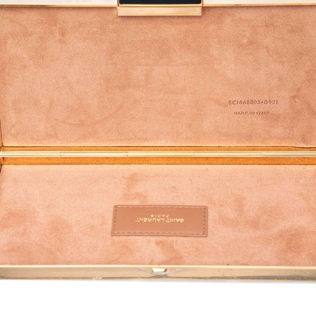 Saint Laurent Acrylic Box Minaudiere Clutch Black Plastic Very good - Model View
