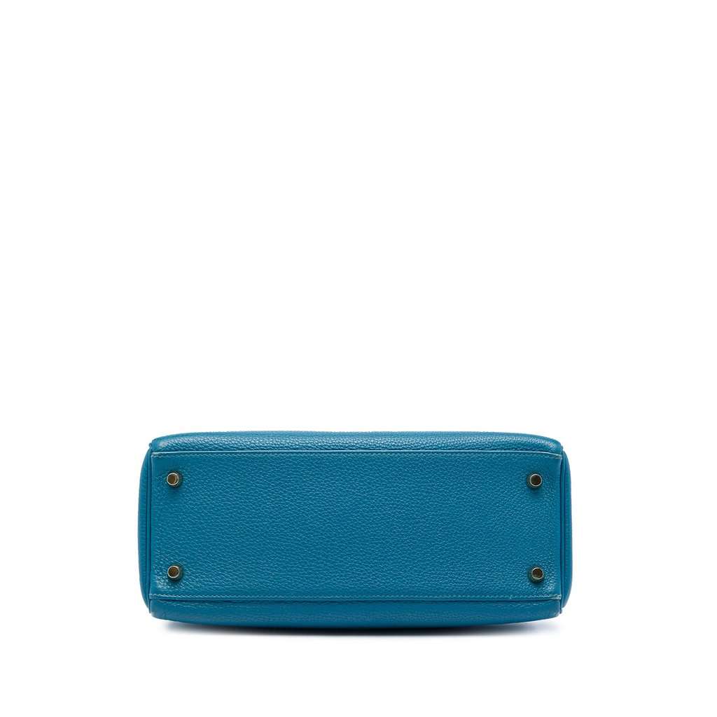 Hermès Togo Kelly II Retourne 28 Blue Leather Very good condition - Inside View