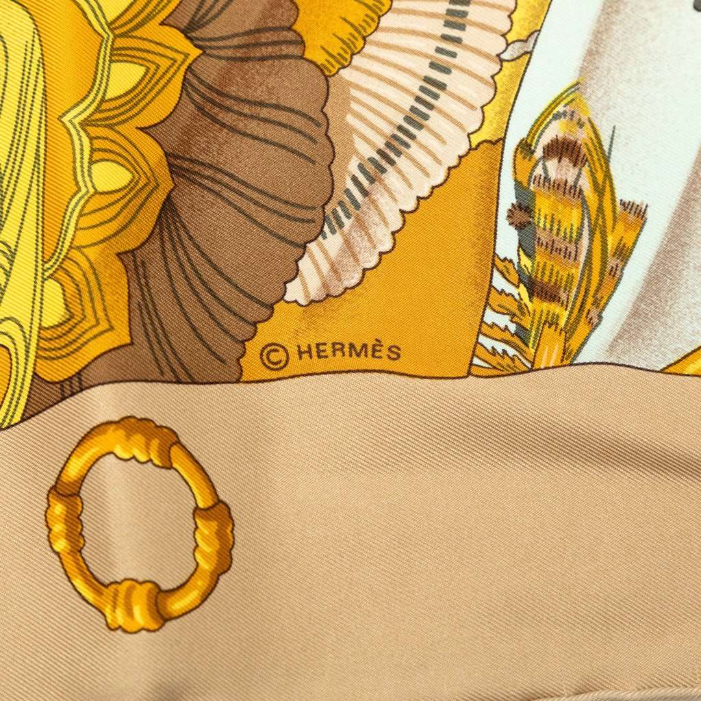 Hermès Soleil de Soie Silk Scarf 90 Brown Very good - Inside View