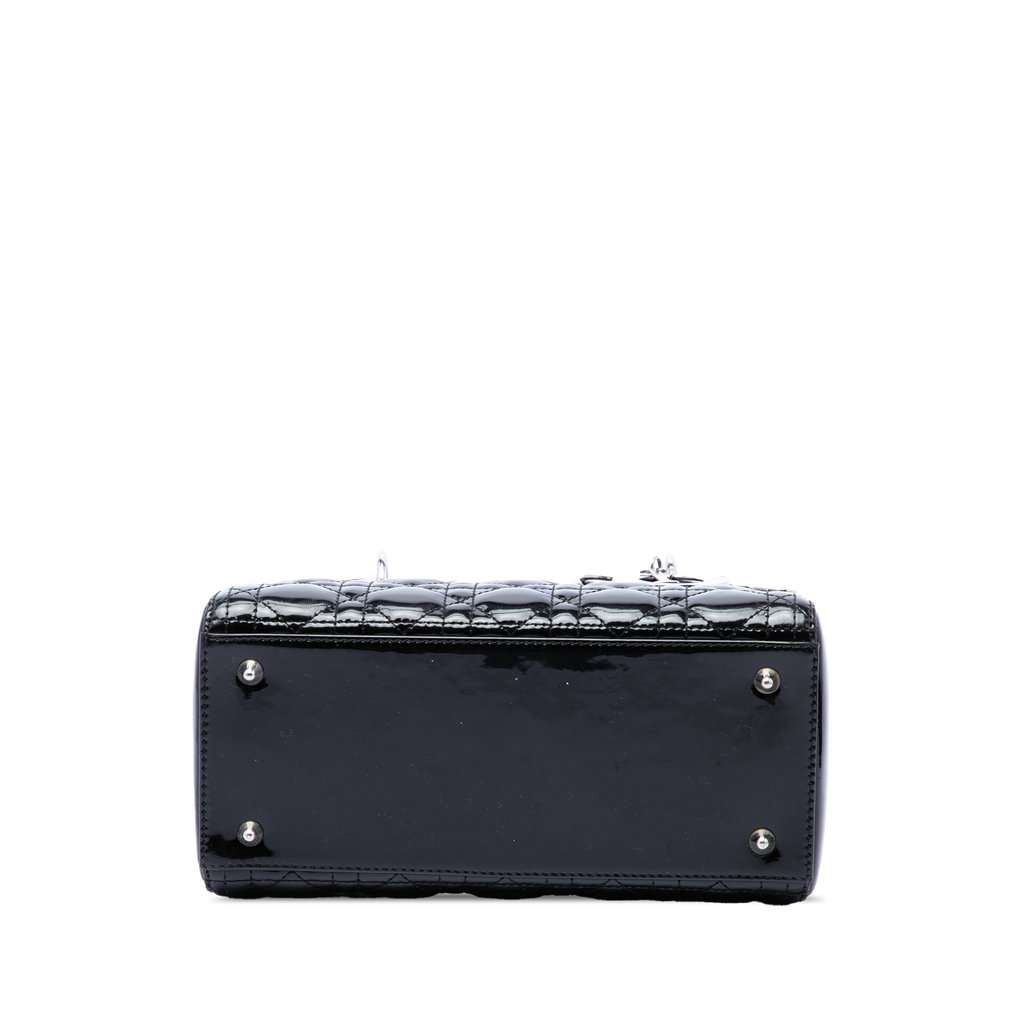 Dior Medium Patent Cannage Lady Dior Black Leather Very good - Inside View