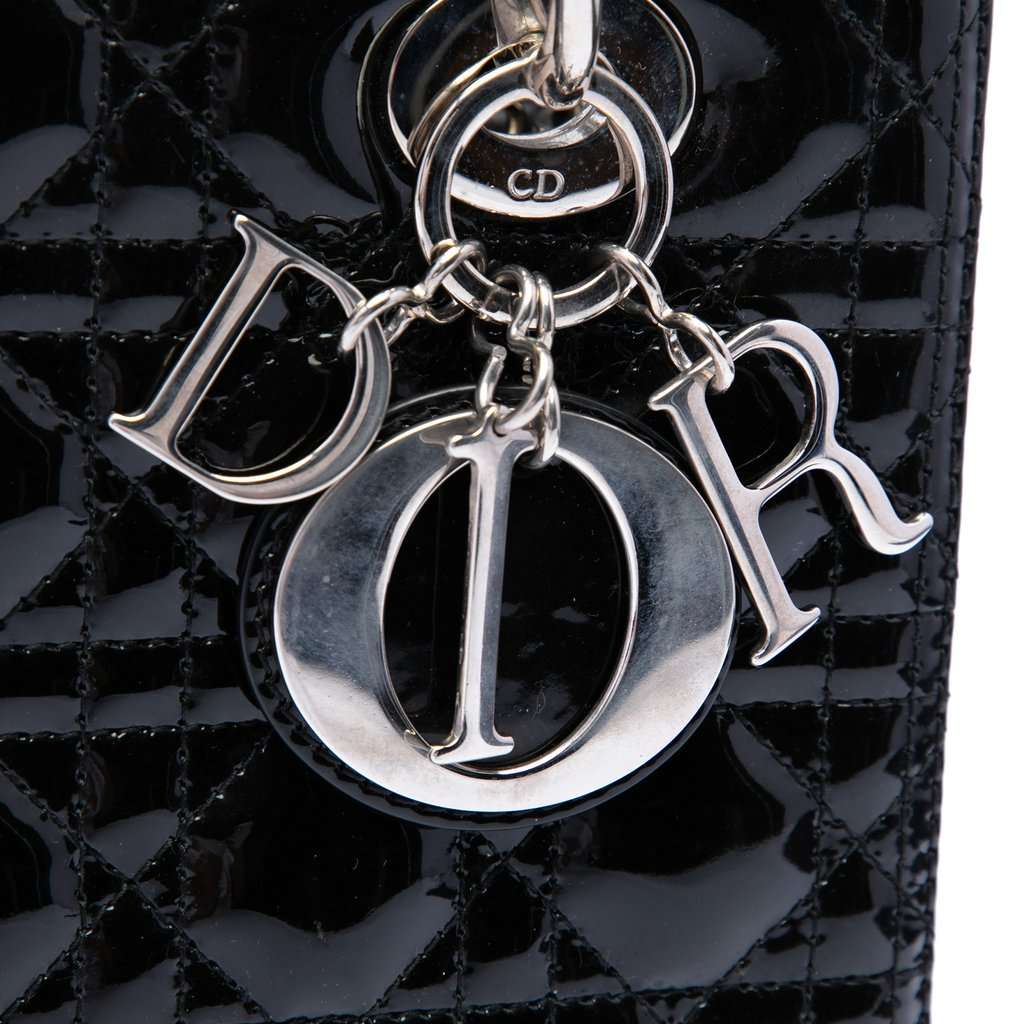 Dior Medium Patent Cannage Lady Dior Black Leather Very good - Box View