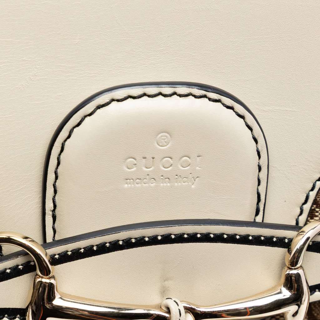 Gucci Medium GG Canvas Emily Flap Satchel Beige Very good condition - Box View