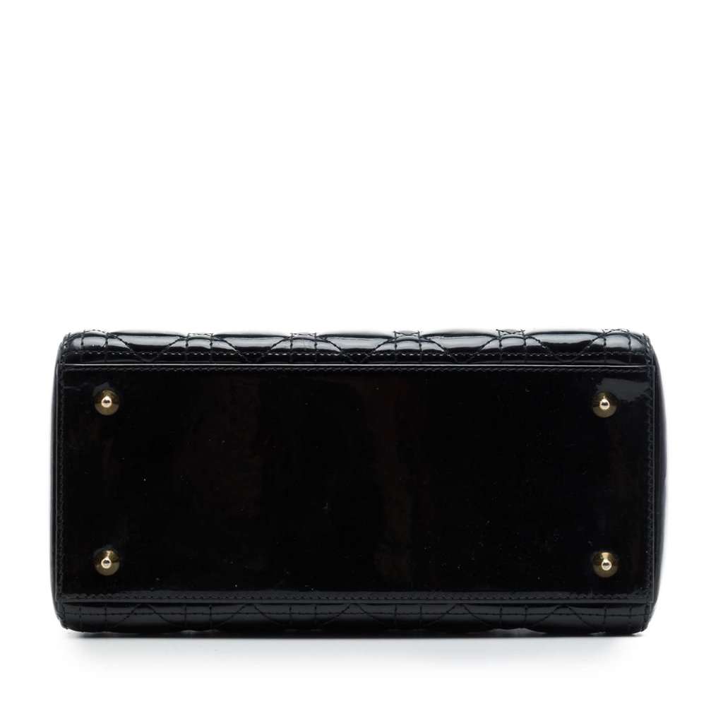 Dior Medium Patent Cannage Lady Dior Black Leather Good condition - Inside View