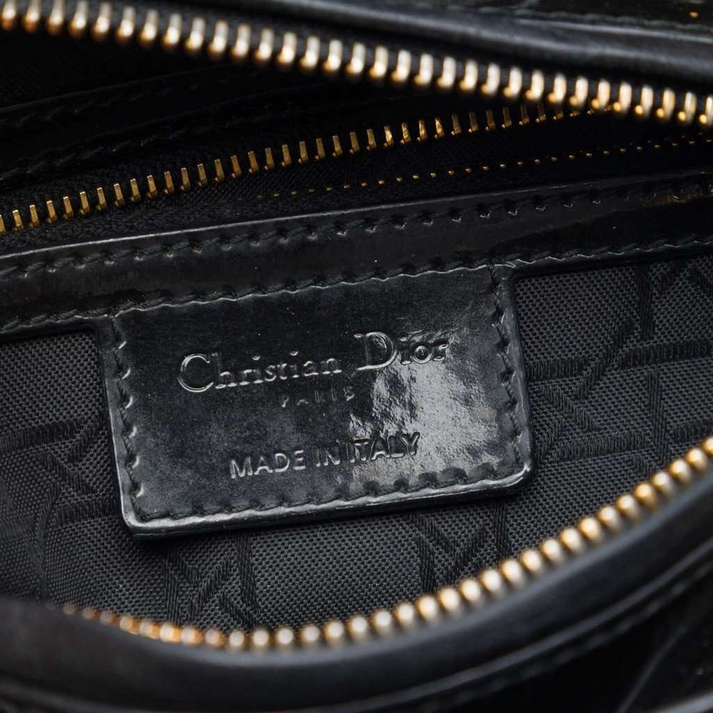 Dior Medium Patent Cannage Lady Dior Black Leather Good condition - Box View