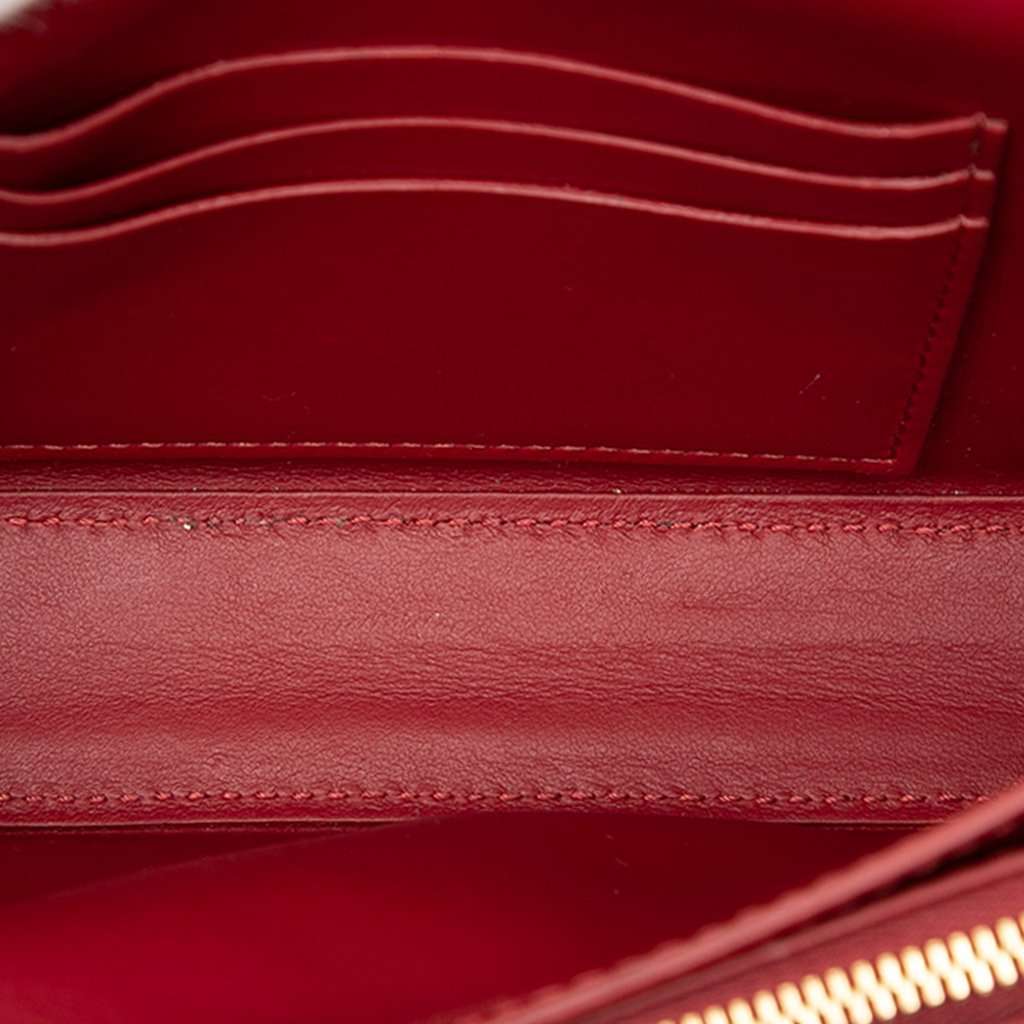 Burberry House Check Trimmed Leather Flap Crossbody Red Leather Very good condition - Model View