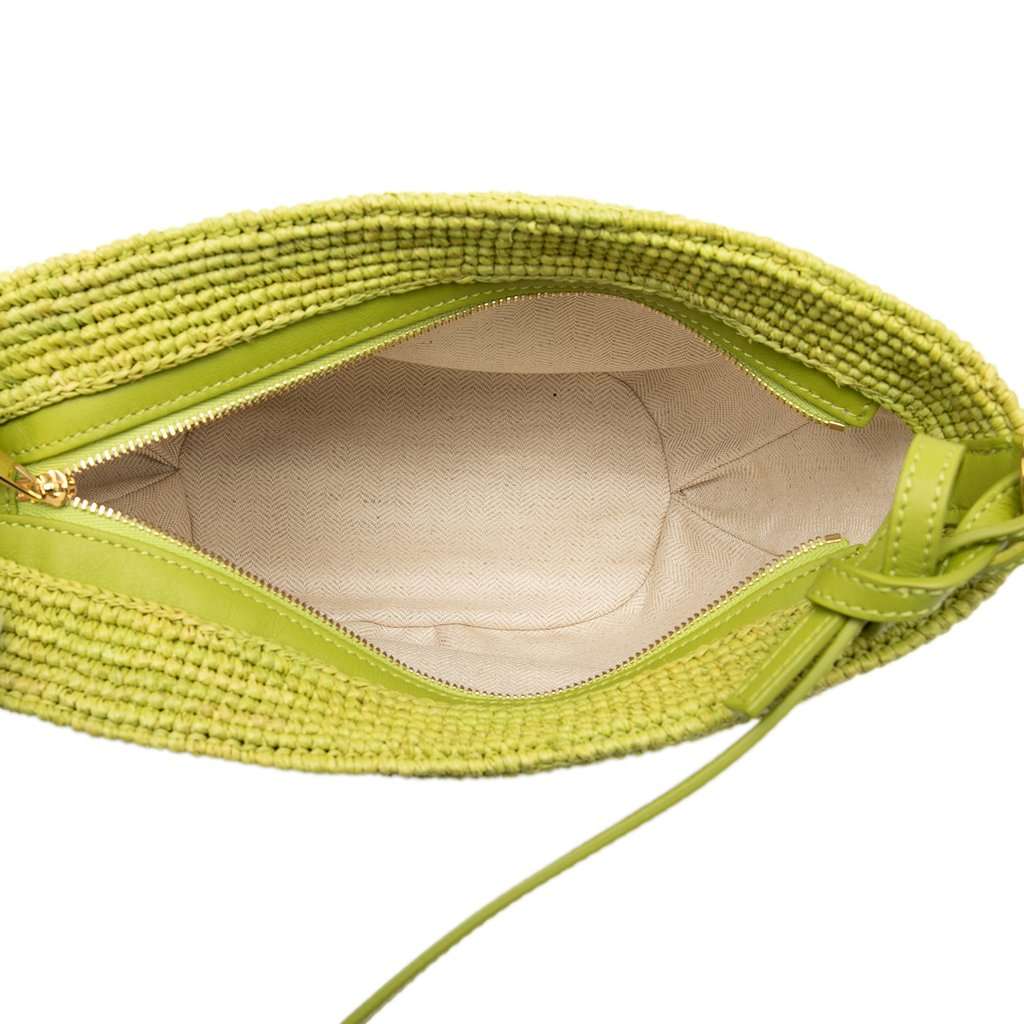 Loewe Paulas Ibiza Anagram Raffia Pochette Crossbody Green Very good condition - Model View