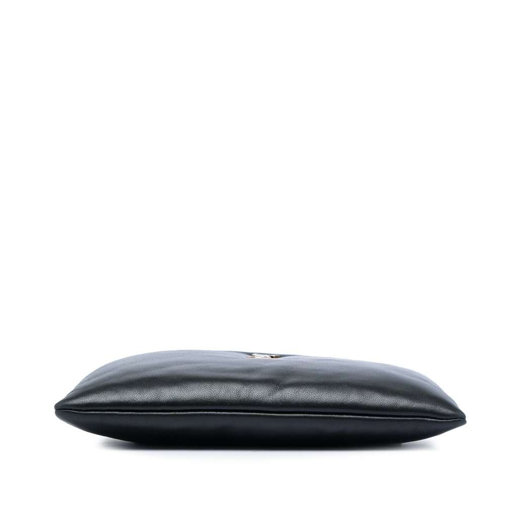 Saint Laurent Small Lambskin Calypso Zipped Pouch Black Leather Very good - Inside View