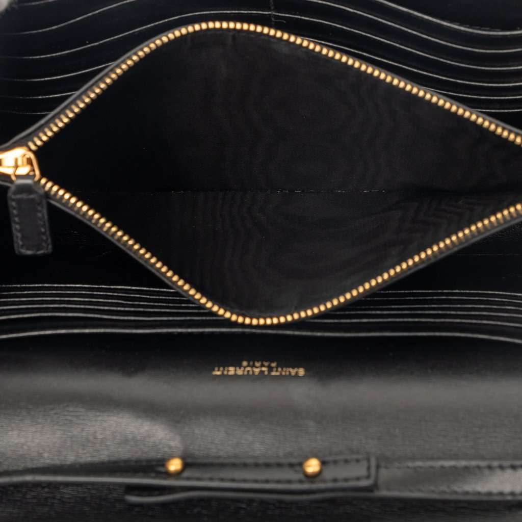 Saint Laurent Leather Monogram Sulpice Wallet on Chain Black Leather Very good - Model View
