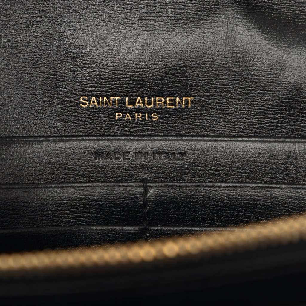 Saint Laurent Leather Monogram Sulpice Wallet on Chain Black Leather Very good - Box View