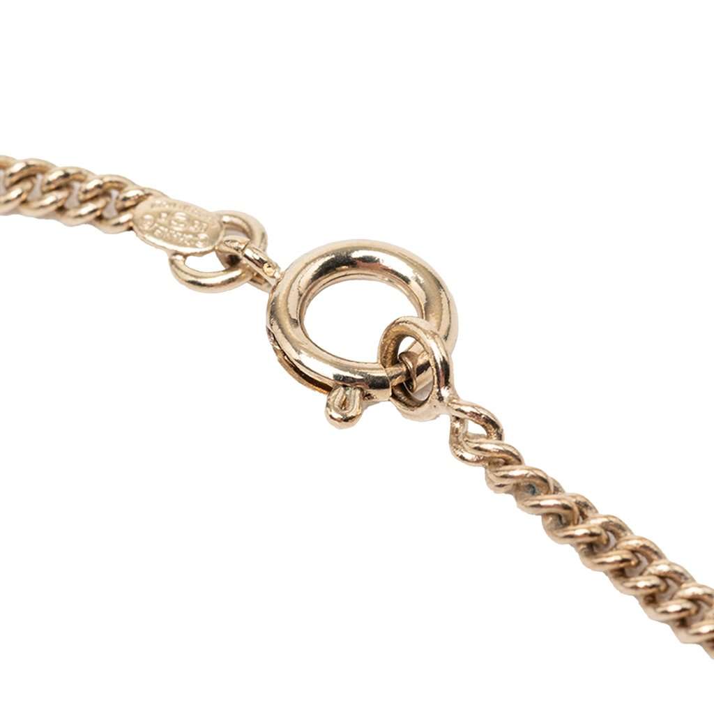 Chanel CC Gold Plated Enamel Heart Pendant Necklace Gold Metal Very good condition - Inside View