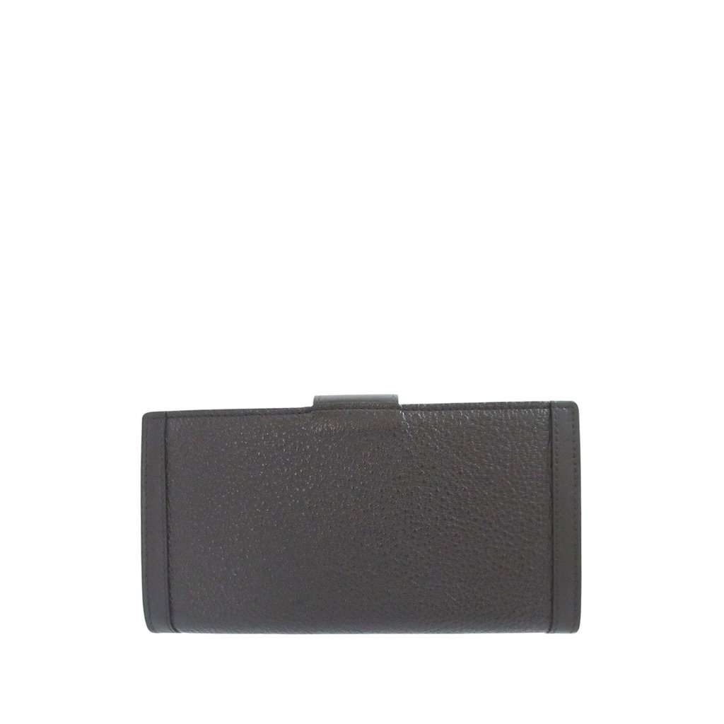 Bvlgari Leather Doppio Tondo Bifold Long Wallet Black Leather Very good condition - Back View