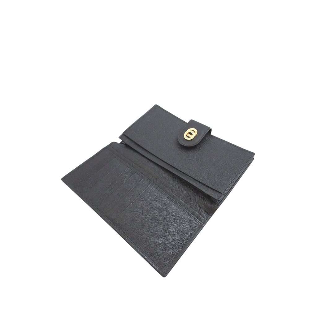Bvlgari Leather Doppio Tondo Bifold Long Wallet Black Leather Very good condition - Inside View
