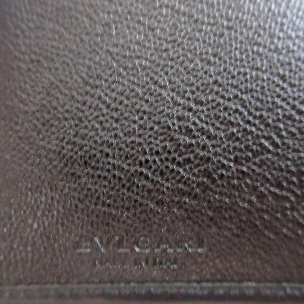 Bvlgari Leather Doppio Tondo Bifold Long Wallet Black Leather Very good condition - Box View