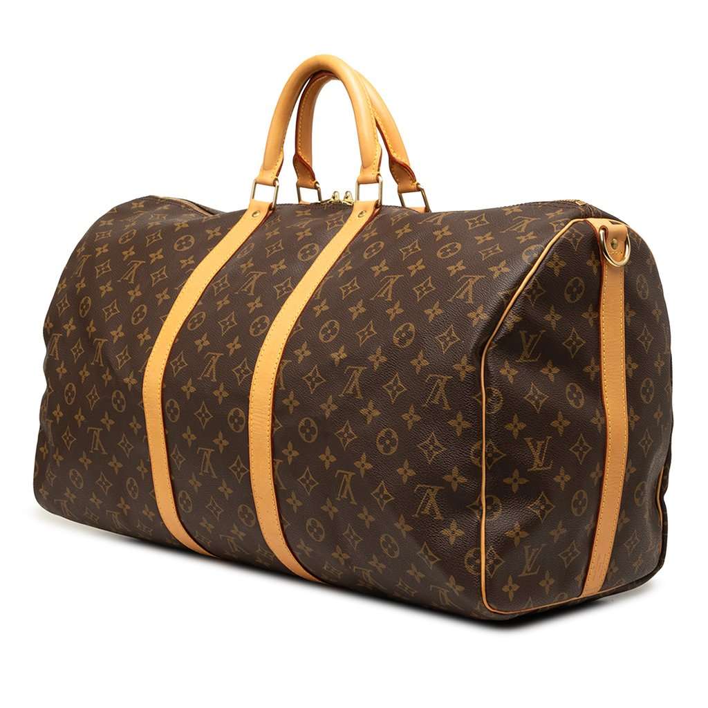 Louis Vuitton Monogram Keepall Bandouliere 55 Brown Very good - Back View