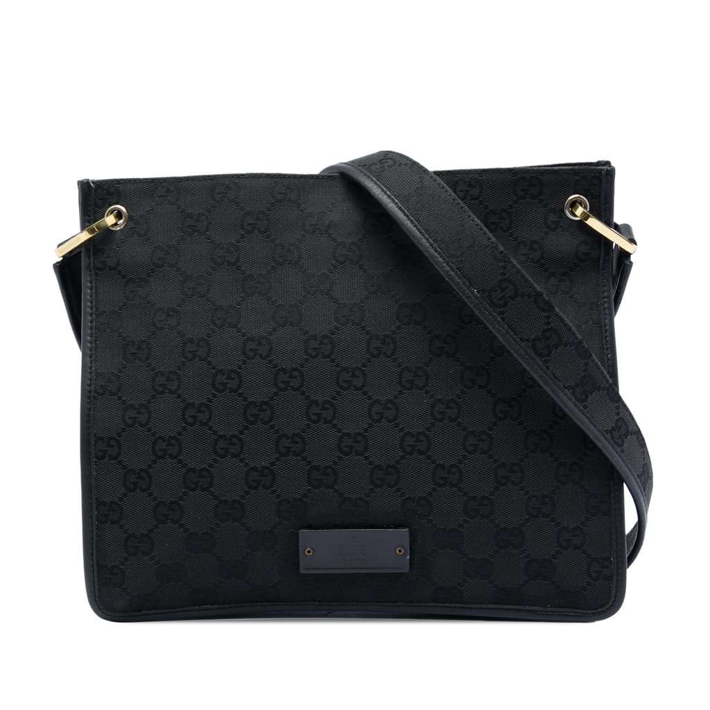 Gucci GG Canvas Crossbody Black Very good condition - Front View